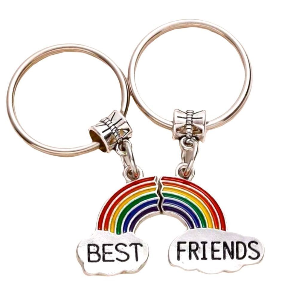 "Best Friends" 🌈  Rainbow ☁️ Keychain Bag 🎒 👜 Charm ~ 🎁 💝, Set of 2 👭👬👫